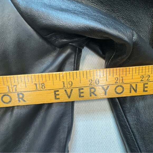 East 5th Womens Genuine Leather Moto Blazer Jacket Large Black Grunge Casual - Picture 7 of 12